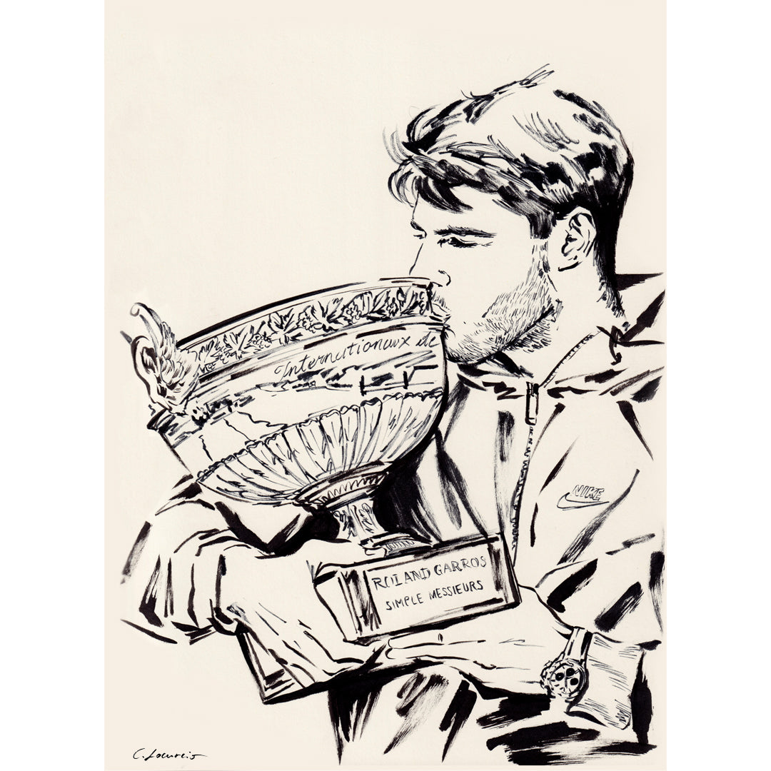 Carlos Alcaraz Roland Garros '24 - A4 Limited Edition Fine Art Print